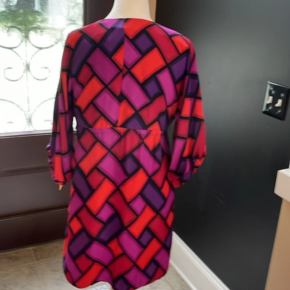 Alice & Trixie Geometric Print Silk Dress Size S - Picture 3 of 6